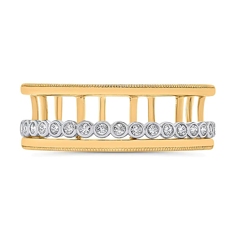 0.25 CT. Gesamtgewicht Diamant Fashion-Ring in 10K Gelbgold