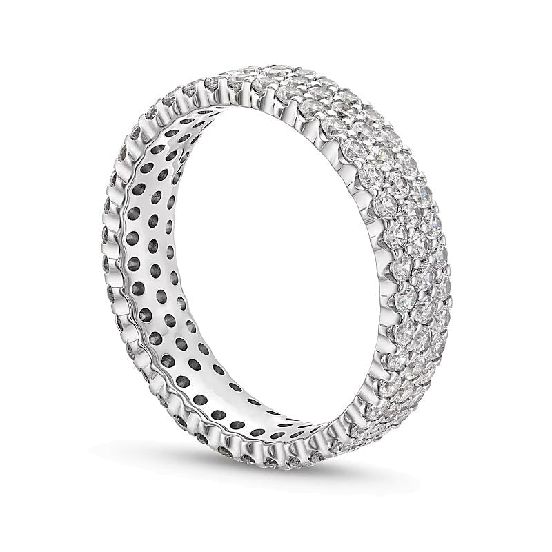 1,75 ct. Gesamtgewicht Diamant Memoire-Ring dreireihig in 14K Weißgold