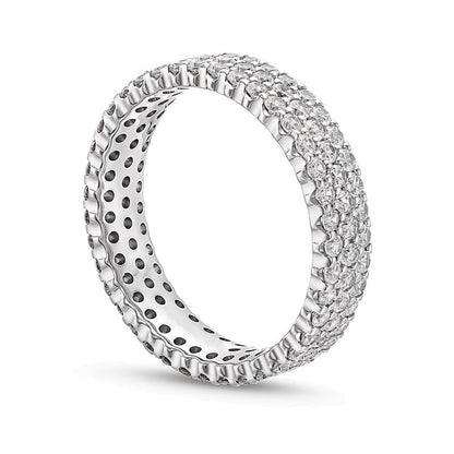 1,75 ct. Gesamtgewicht Diamant Memoire-Ring dreireihig in 14K Weißgold