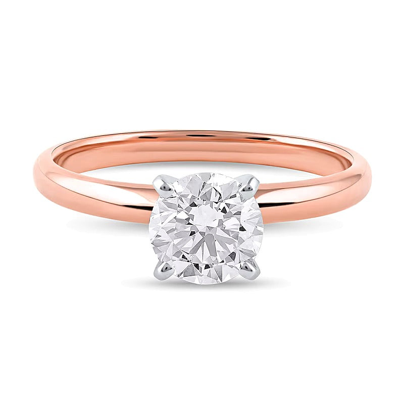 1.0 CT. Labordiamant Solitär Verlobungsring in 14K Roségold (F/VS2)