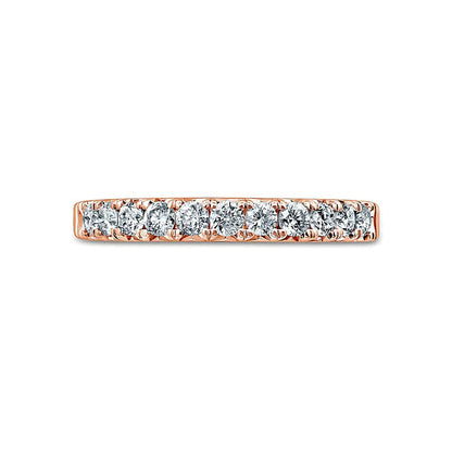 Memoire-Ring mit Diamanten 0.5 CT. Gesamtgewicht, elf Steine, rund, in 14K Roségold