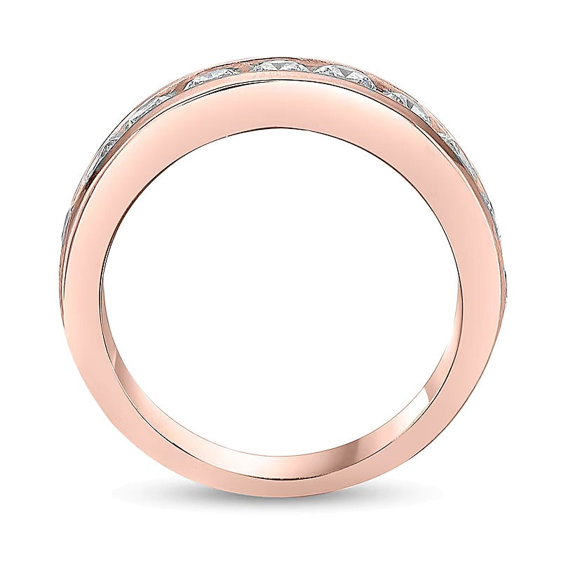 1,5 ct. Gesamtgewicht Diamant Ring mit elf Steinen kanalgefasst in 10K Roségold (I/I2)