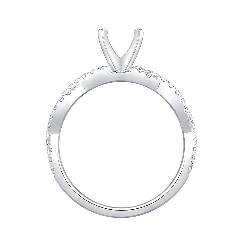 0.33 ct. Gesamtgewicht Diamant Solitär-Ring mit gedrehtem Ring in 14K Weißgold