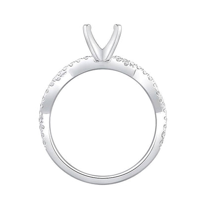0.33 ct. Gesamtgewicht Diamant Solitär-Ring mit gedrehtem Ring in 14K Weißgold