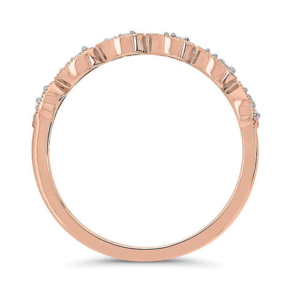 0.1 ct. Gesamtgewicht Diamant-Ring im Vintage-Stil mit Tropfenschliff in 10K Roségold