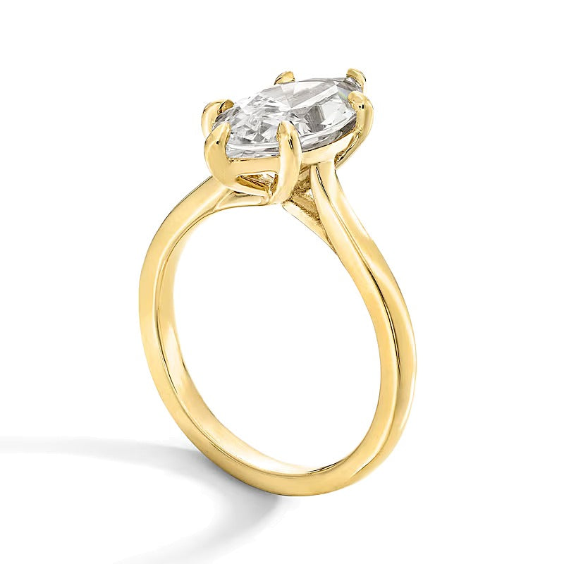 3.0 CT. Solitär-Verlobungsring mit Labordiamant im Marquise-Schliff in 14K Gelbgold (F/VS2)