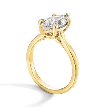 3.0 CT. Solitär-Verlobungsring mit Labordiamant im Marquise-Schliff in 14K Gelbgold (F/VS2)