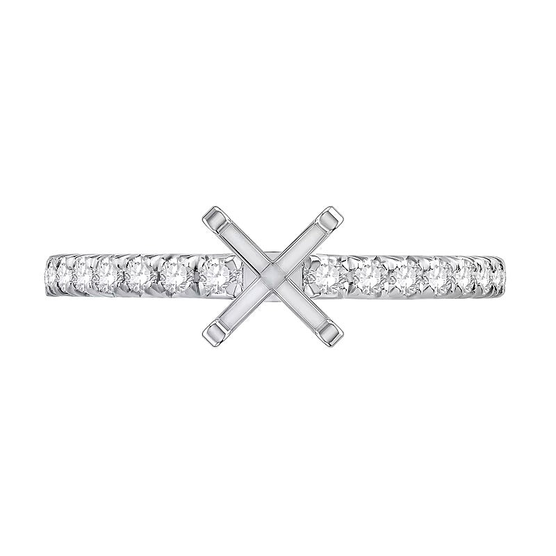 0.33 ct. Gesamtgewicht Diamant Solitär Semi-Fassung in 14K Weißgold