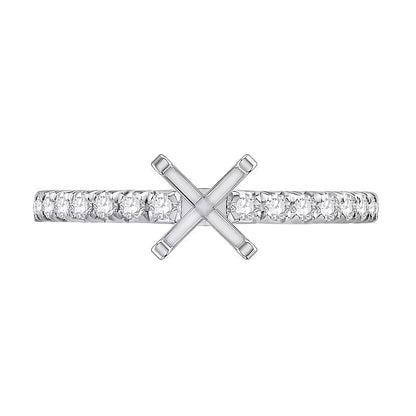 0.33 ct. Gesamtgewicht Diamant Solitär Semi-Fassung in 14K Weißgold