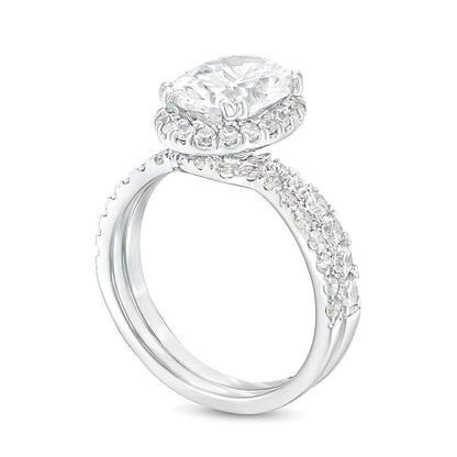 2.88 CT. Gesamtgewicht Braut-Set mit ovalen Labordiamanten in 14K Weißgold (I/SI2)