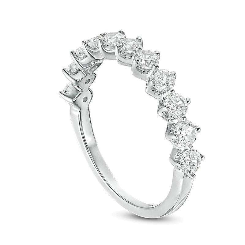 Ehering mit elf Diamanten 1.0 CT. TW in 10K Weißgold