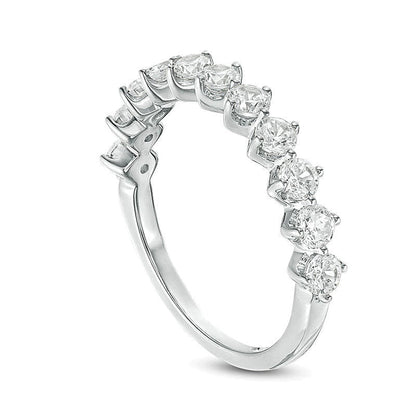 Ehering mit elf Diamanten 1.0 CT. TW in 10K Weißgold