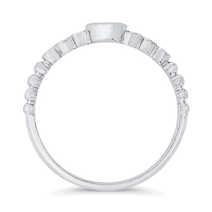 0.1 ct. Gesamtgewicht Diamant Freundschaftsring mit Zargenfassung und sieben Steinen in 10K Weißgold