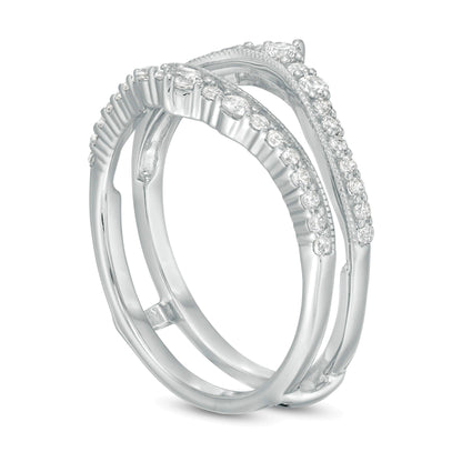 0.5 ct. Gesamtgewicht Diamant Solitär-Enhancer im Vintage-Stil mit Krone in 10K Weißgold
