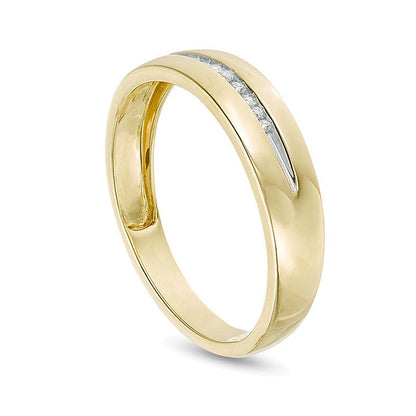 0.05 ct. Gesamtgewicht Diamant Ehering in 10K Gelbgold für Damen