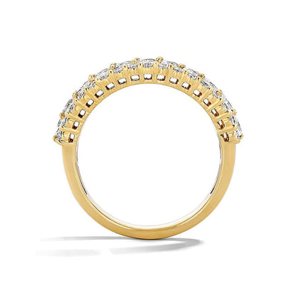 1,25 ct. Gesamtgewicht Labordiamant im Marquise-Schliff mehrreihiger Memoire-Ring in 14K Gelbgold (F/VS2)