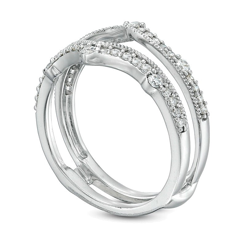 0,38 ct. Gesamtgewicht Diamant Ring im Vintage-Stil in 14K Weißgold