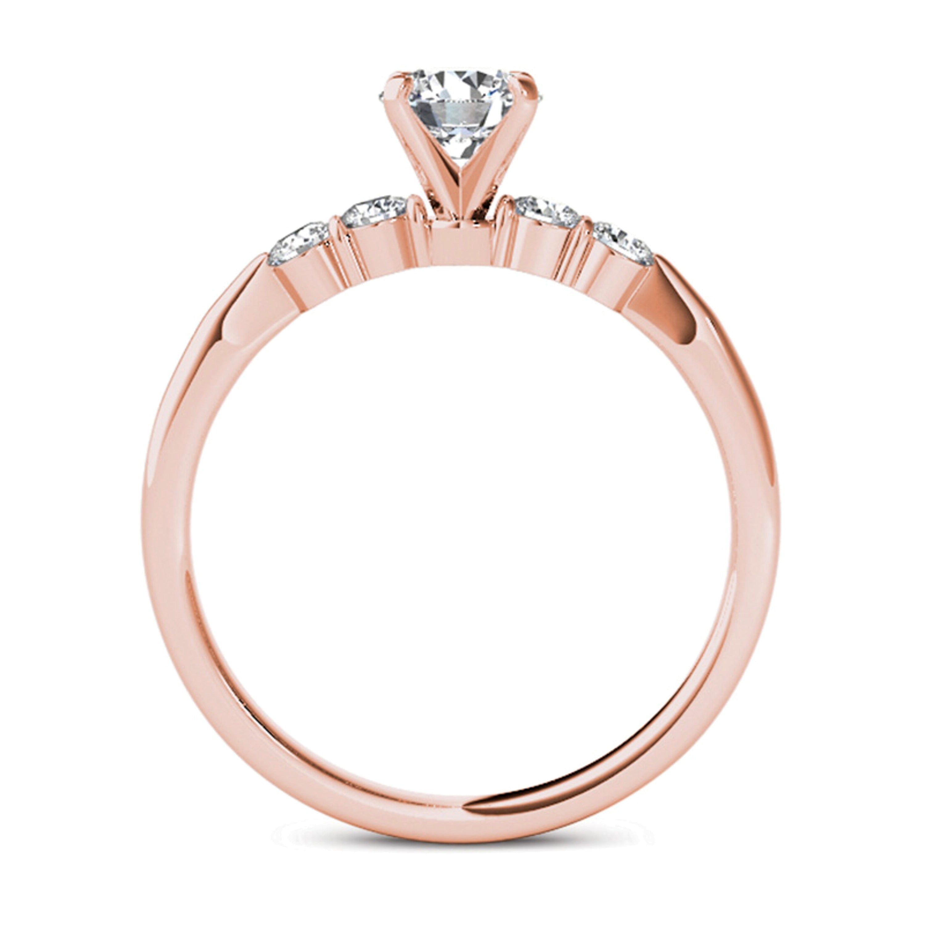 0,5 ct. Gesamtgewicht Diamant-Verlobungsring in 14K Roségold