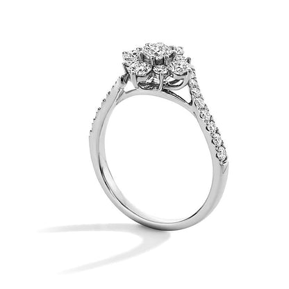 1.0 CT. Gesamtgewicht Bypass Ring mit Labordiamanten in 10K Weißgold (F/VS2)