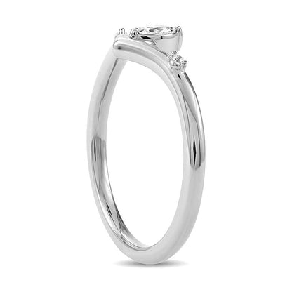 0,13 ct. Gesamtgewicht Fashion-Ring mit Diamanten im Marquise- und Rundschliff in 10K Weißgold