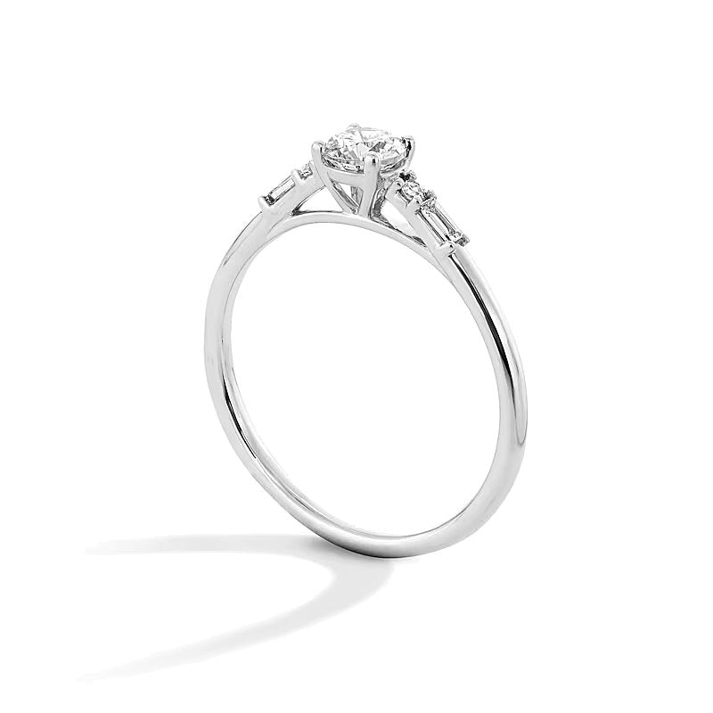 0.5 CT. Gesamtgewicht Labordiamant Fünfstein-Freundschaftsring in 10K Weißgold (F/SI2)