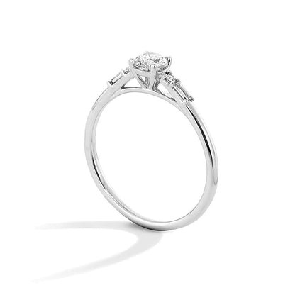 0.5 CT. Gesamtgewicht Labordiamant Fünfstein-Freundschaftsring in 10K Weißgold (F/SI2)