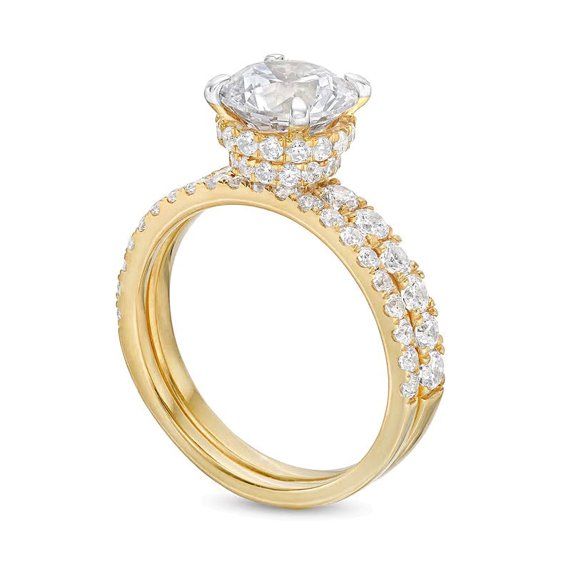 3.0 ct. Gesamtgewicht Labordiamant Braut-Set in 14K Gelbgold (I/SI2)