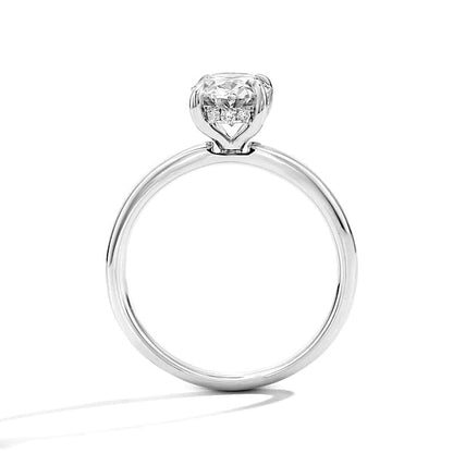 2.0 ct. Gesamtgewicht Braut-Set mit Labordiamanten in Oval- und Rundschliff in 14K Weißgold (F/VS2)