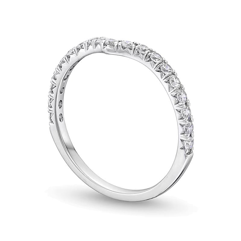 0.38 ct. Gesamtgewicht Labordiamant Memoire-Ring mit Kontur in 14K Weißgold (F/VS2)