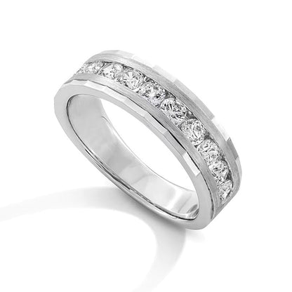 1.0 CT. TW Diamant Memoire-Ring kanalgefasst in 10K Weißgold