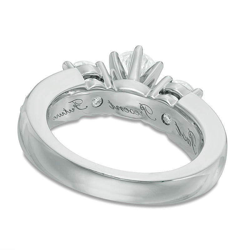 Brautset mit Diamanten 2.75 ct. Gesamtgewicht, rund, in 14K Weißgold
