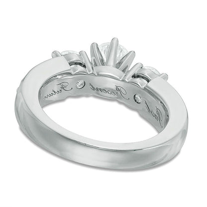 Brautset mit Diamanten 2.75 ct. Gesamtgewicht, rund, in 14K Weißgold