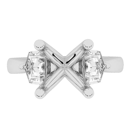 0.63 ct. Gesamtgewicht Labordiamant Semi-Mount in 14K Weißgold (F/VS2)
