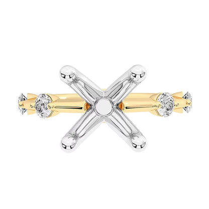 0,25 ct. Gesamtgewicht Diamant Station Semi-Mount Fassung in 14K Gelbgold