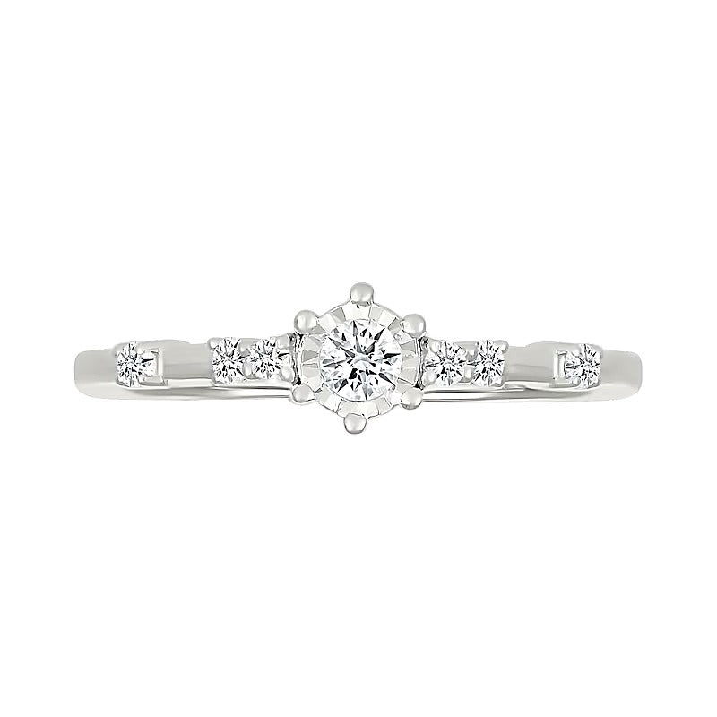 0.17 ct. Gesamtgewicht Diamant Freundschaftsring in 10K Weißgold
