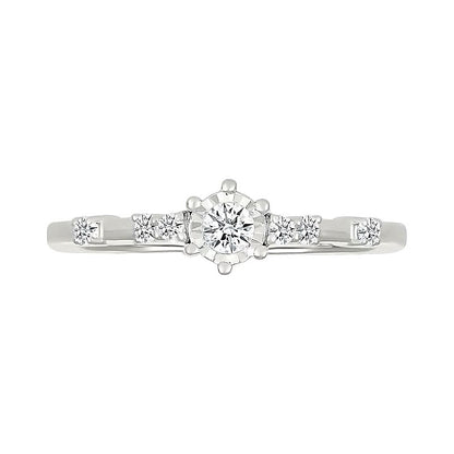 0.17 ct. Gesamtgewicht Diamant Freundschaftsring in 10K Weißgold