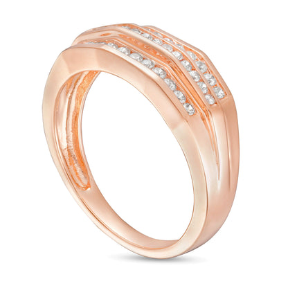 0,5 ct. Gesamtgewicht Diamant Ehering in 10K Roségold