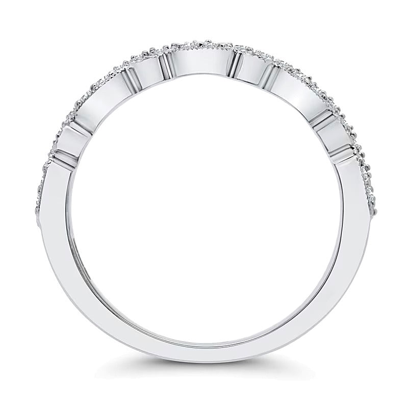 0,25 ct. Gesamtgewicht Ring mit mehreren Diamanten im Marquise-Schliff im Vintage-Stil in 10K Weißgold