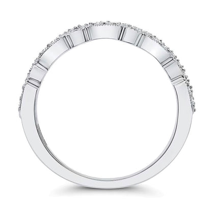 0,25 ct. Gesamtgewicht Ring mit mehreren Diamanten im Marquise-Schliff im Vintage-Stil in 10K Weißgold