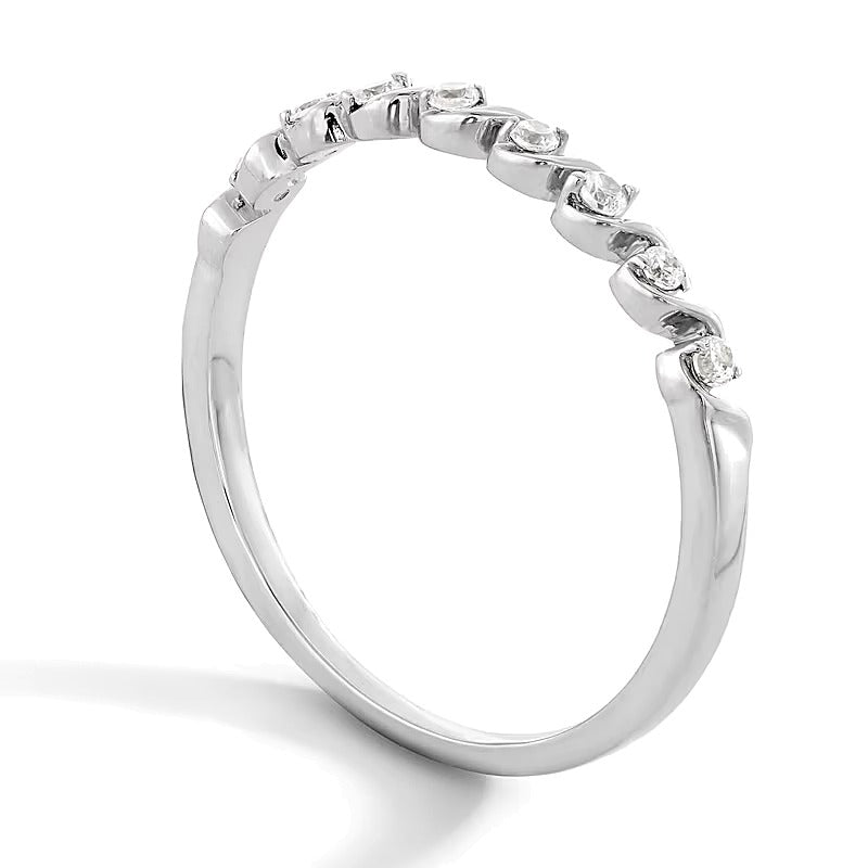0.1 ct. Gesamtgewicht Diamant Stapelring in 10K Weißgold