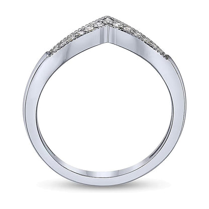 0.1 ct. Gesamtgewicht Diamant Chevron-Ring in 10K Weißgold