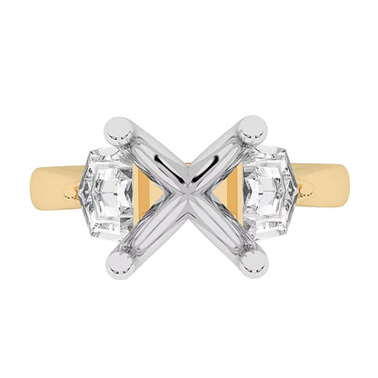 0,63 ct. Gesamtgewicht Labordiamant Ring-Rohling in 14K Gelbgold (F/VS2)