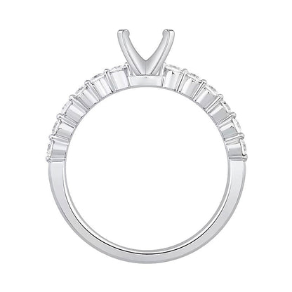 0,33 ct. Gesamtgewicht Diamant Vintage-inspirierter Solitär Semi-Fassung in 14K Weißgold