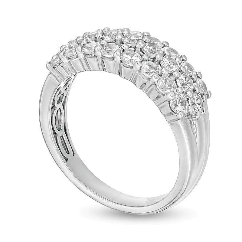 1.5 ct. Gesamtgewicht Diamant mehrreihiger Ring in 10K Weißgold