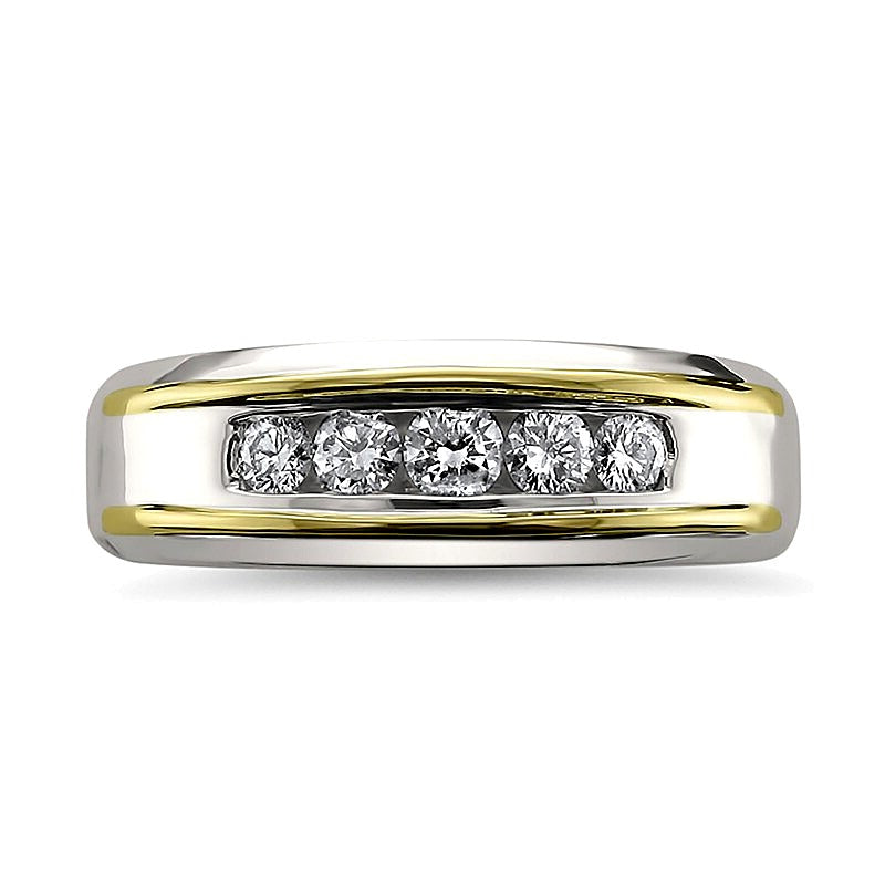 0.5 ct. Gesamtgewicht Diamant Fünfstein-Ring in 14K Two-Tone Gold