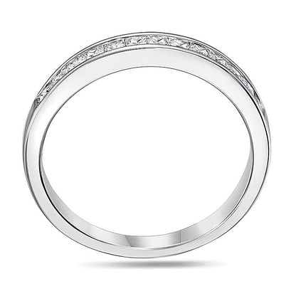 Ehering mit Diamanten im Princess-Schliff 0,5 ct. Gesamtgewicht in Platin (H/VS2)