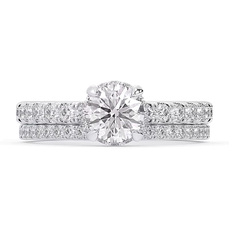 1,75 ct. Gesamtgewicht Brautset mit Labordiamanten in 14K Weißgold (F/SI2)