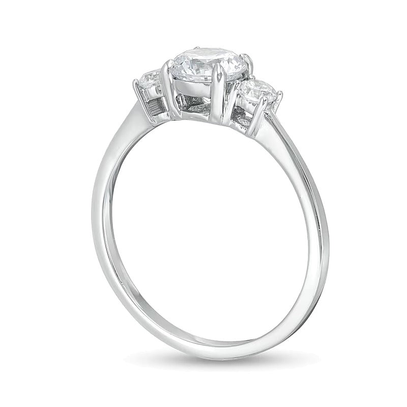 1,0 ct. Gesamtgewicht Diamant Dreistein-Verlobungsring in 14K Weißgold