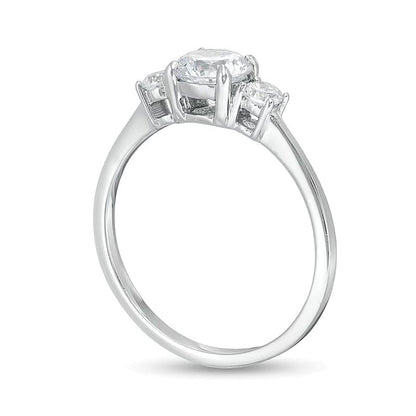 1,0 ct. Gesamtgewicht Diamant Dreistein-Verlobungsring in 14K Weißgold