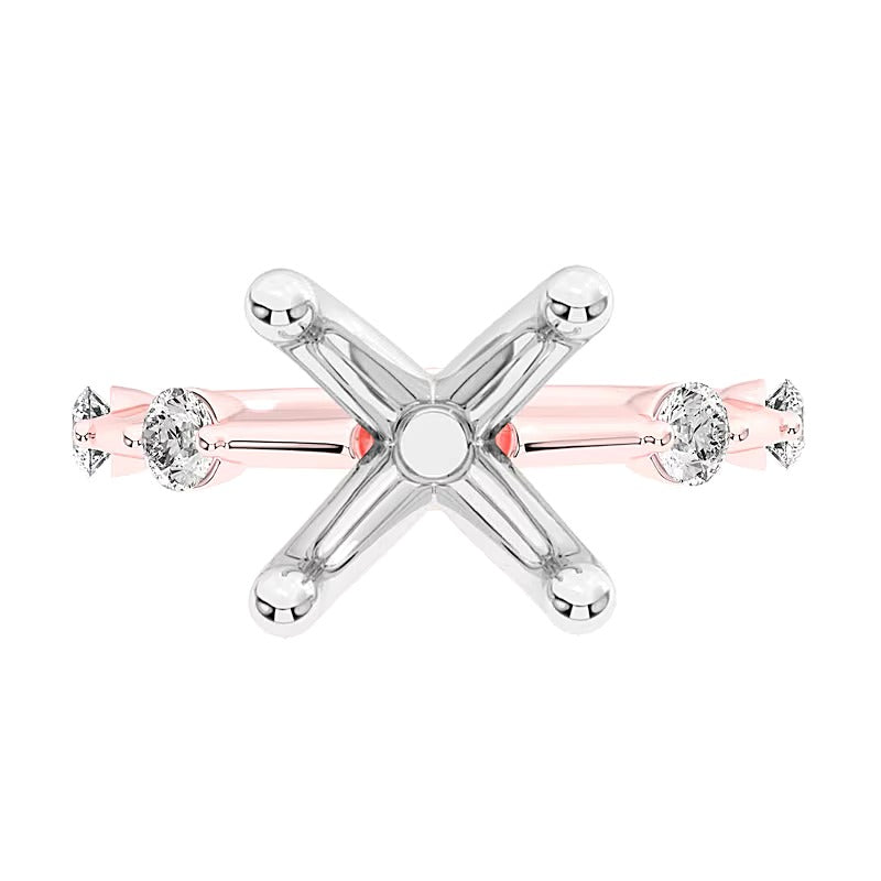 0.25 ct. Gesamtgewicht Diamant Station Semi-Mount Fassung in 14K Roségold